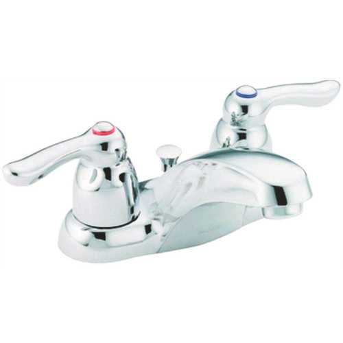 Chateau 4 in. Centerset 2-Handle Low Arc Bathroom Faucet in Chrome with Drain Assembly