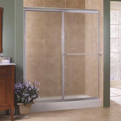 Tides 44 in. to 48 in. x 70 in. H Framed Sliding Shower Door in Silver and Obscure Glass without Handle