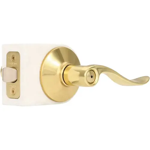 ACC 605 Grade 2 Accent Privacy Reversible Lever Lockset, Dual Option Springlatch, Adjustable Backset, Bright Brass