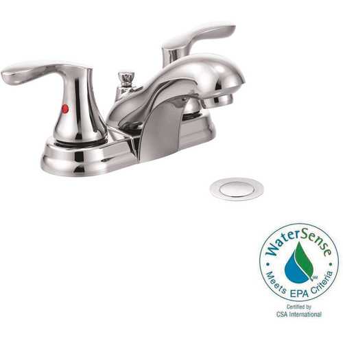 Cornerstone 4 in. Centerset 2-Handle Bathroom Faucet with Pop-Up Assembly in Chrome