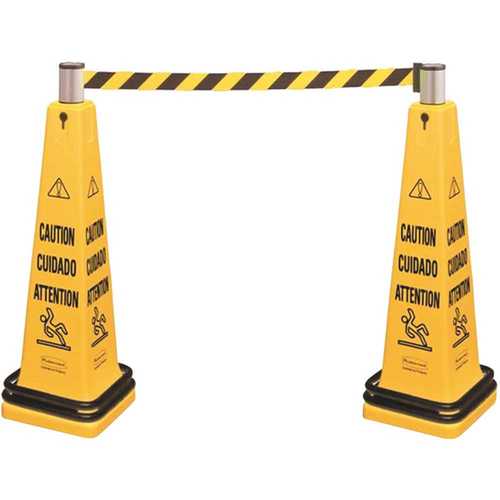 39.75 in. Yellow Cone Barricade System