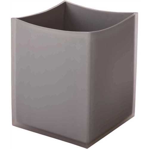 Smoke 9 Qt. Resin Curve Wastebasket Matte