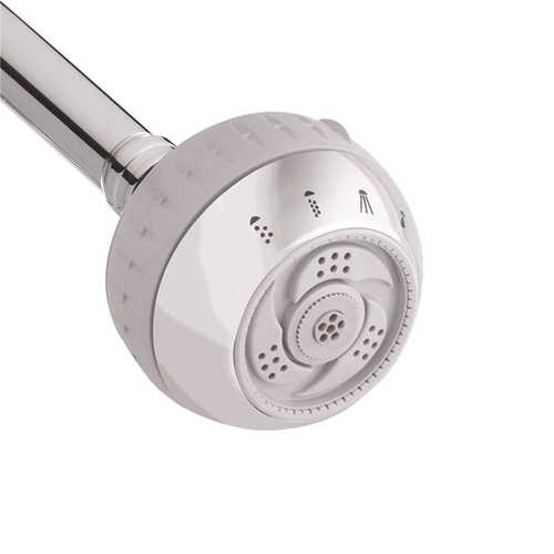 6-Spray 3 in. Single Wall Mount Fixed Shower Head in Chrome