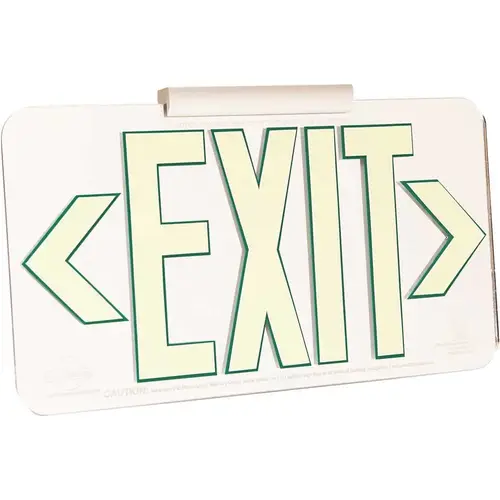 Patented UL Mirror Lucite Photoluminescent UL924 Emergency Exit Sign Mounting Kit Included with LED Light Compliant Green
