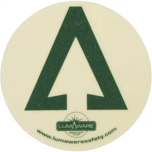 LumAware EG-CIR-ARROW Illuminating Non Removable Circular Adhesive Floor Arrow Green