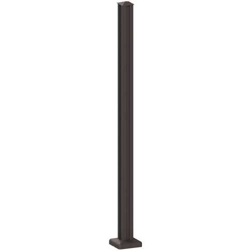 AquatinePLUS 2.38 in. x 2.38 in. x 4.20 ft. Black Aluminum Hard Surface Pool Fence Post