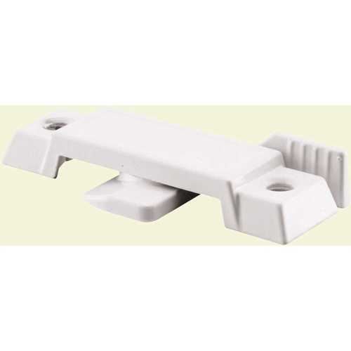 Prime-Line MP2590 2-1/4 in. White Die Cast Metal Window Sash Lock with Hole Center - Pair