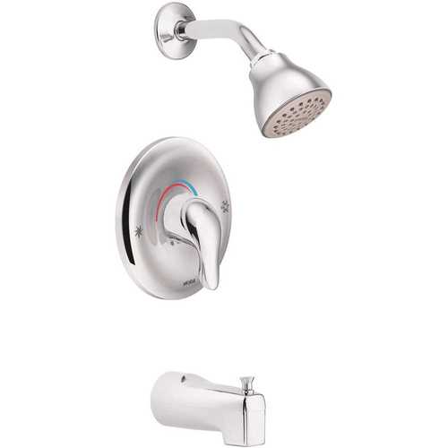 Moen L2353 Chateau Posi-Temp Single-Handle 1-Spray Tub and Shower Faucet with Valve in Chrome (Valve Included)