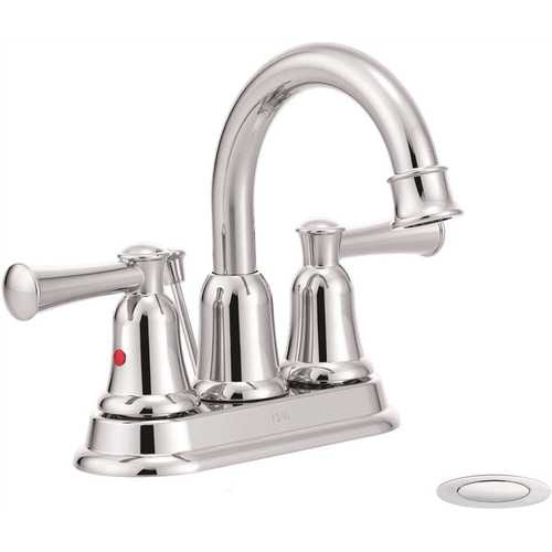 Capstone 4 in Centerset 2-Handle Bathroom Faucet with Drain Assembly in Chrome