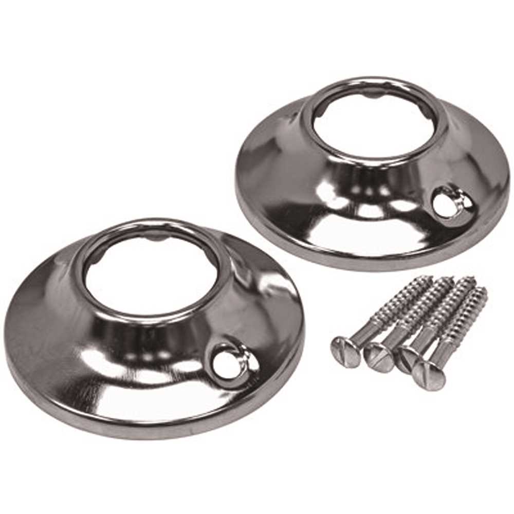 Proplus 194001 2.4 in. Steel Shower Rod Flange in Chrome - Pair