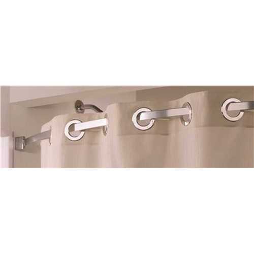 FOCUS HBA00KIT036 60 in. Aluminum Curved Shower Bar Brushed Nickel