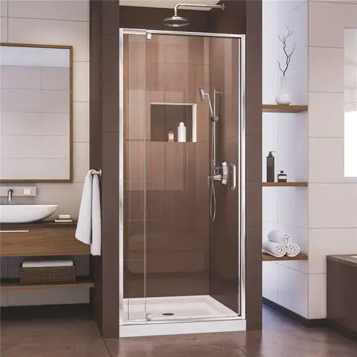 Flex 28 to 32 in. x 72 in. Framed Pivot Shower Door in Chrome