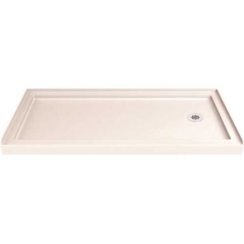 DreamLine DLT-1134602-22 SlimLine 34 in. D x 60 in. W Single Threshold Shower Base in Biscuit with Right Hand Drain