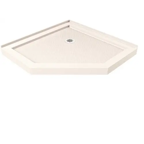 SlimLine 38 in. x 38 in. Neo-Angle Shower Tray in Biscuit