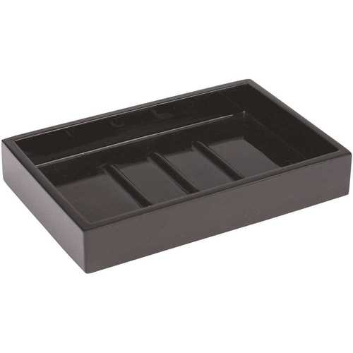 FOCUS BS-SPA3B Spa Resin Soap Dish in Black Glossy Pack of 3