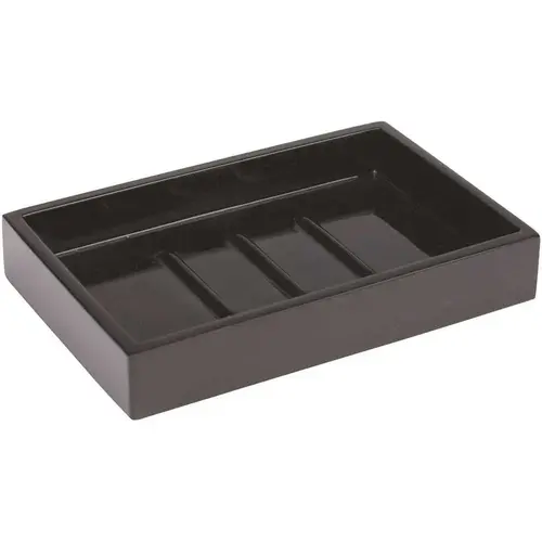 Spa Resin Soap Dish in Black Glossy Pack of 3