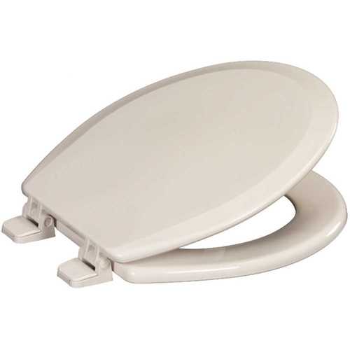 Molded Wood Round Closed Front Toilet Seat in White