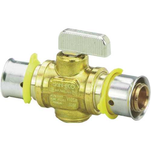 Viega 94521 PureFlow 1/2 in. x 1/2 in. Zero Lead Brass Press Ball Valve