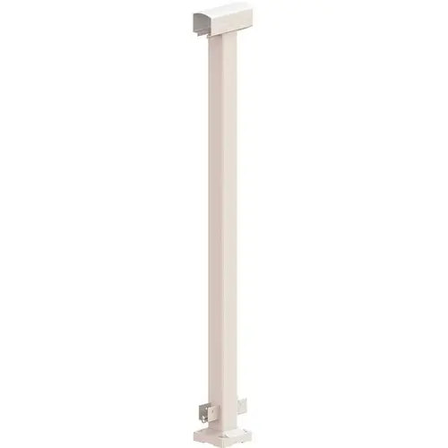 Aluminum Railing 2 in. x 2 in. x 42 in. White Aluminum Mid Post