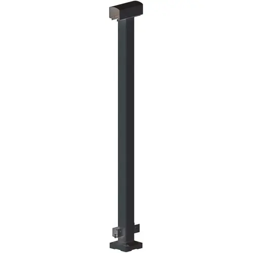 Aluminum Railing 2 in. x 2 in. x 42 in. Black Aluminum Mid Post