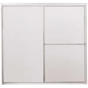 60 in. x 56-3/4 in. Framed Sliding Bathtub Door in Chrome with Rain Glass 60 in. x 56-3/4 in. Framed Sliding Bathtub Door in Chrome with Rain Glass