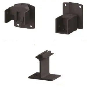 PEAK AquatinePLUS 2 in. 2.5 in. x 5 in. Black Aluminum Pool Fence Picket Angle Bracket Kit