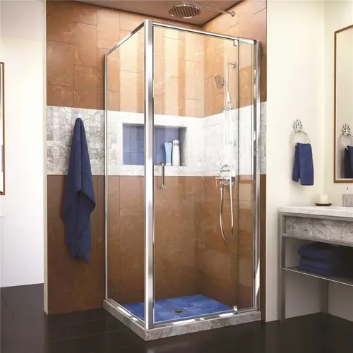 Flex 32-7/16 in. x 72 in. Framed Pivot Shower Door in Chrome