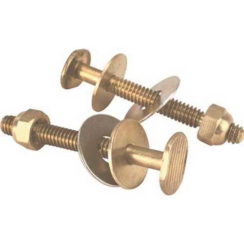 Proplus 191108 5/16 in. x 2-1/4 in. Toilet Bolts Brass Johnni Bolt Pack of 2