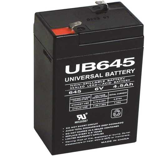 UPG UB645 6-Volt 4.5 Ah Rechargeable Sealed Lead Acid SLA Battery