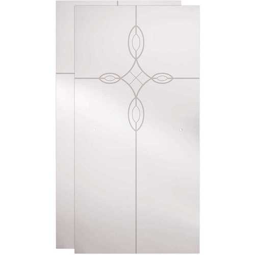 Delta SDGS060-CLQ-R 29-1/32 x 67-3/4 in. x 1/4 in. Frameless Sliding Shower Door Glass Panels in Tranquility ( for 50-60 in. Doors) Clear