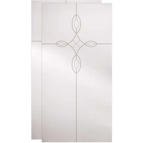 29-1/32 x 67-3/4 in. x 1/4 in. Frameless Sliding Shower Door Glass Panels in Tranquility ( for 50-60 in. Doors) Clear