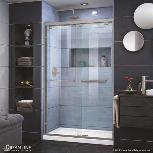 Encore 44 to 48 in. x 76 in. Semi-Frameless Bypass Shower Door in Brushed Nickel