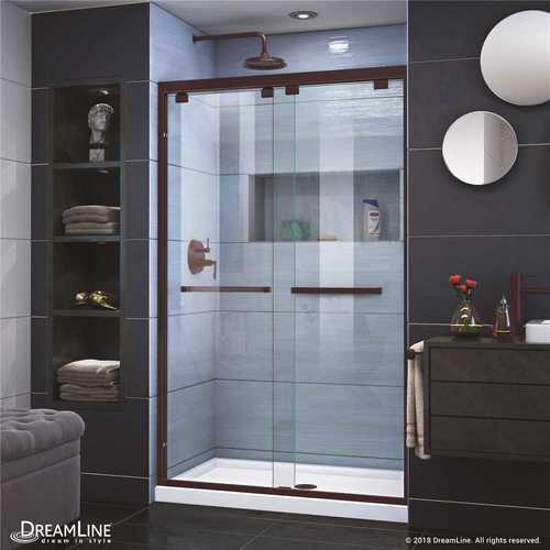 Encore 44 to 48 in. x 76 in. Semi-Frameless Bypass Shower Door in Oil Rubbed Bronze