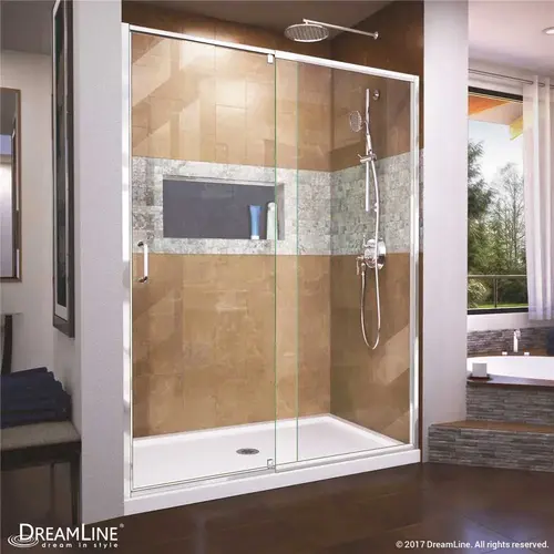 Flex 56 to 60 in. x 72 in. Framed Pivot Shower Door in Chrome