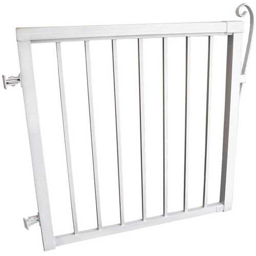 42 in. x 40 in. White Aluminum Picket Gate