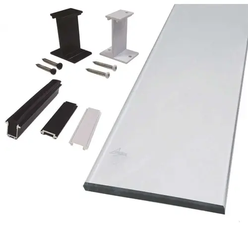 Aluminum Railing 6 in. Clear Glass Panel Rail Kit