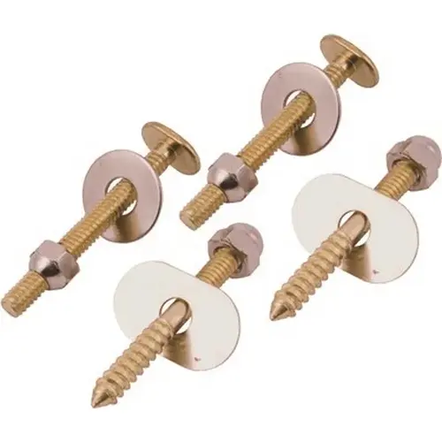 Closet Bolt and Screw Set Brass