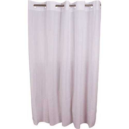 71 in. x 74 in. White Plain Weave Polyester Shower Curtain