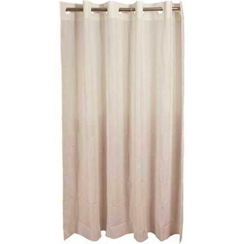 Hookless HBH40PLW05 71 in. x 74 in. Beige Plain Weave Polyester Shower Curtain