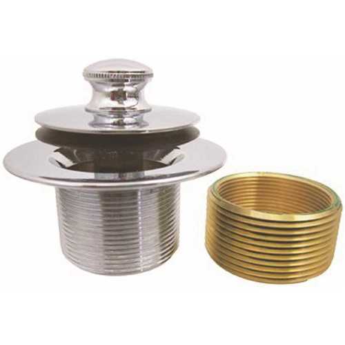 IPS Corporation 63405 2.875 in. x 2.375 in. x 2.875 in. Push Pull Chrome Plated Bathtub Stopper with Bushing