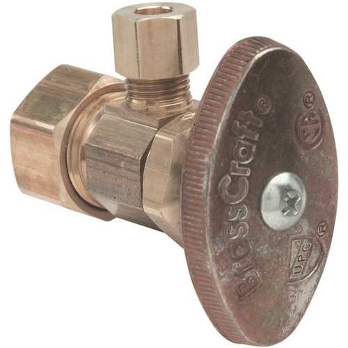 BrassCraft OCR09X R 1/2 in. Nominal Compression Inlet x 1/4 in. O.D. Compression Outlet Multi-Turn Brass Angle stop