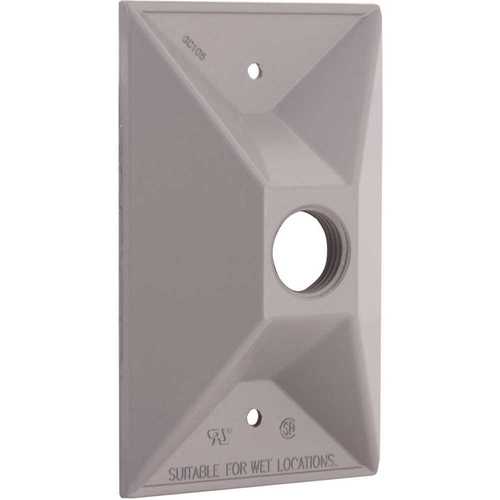 Hubbell 5186-0 Cluster Cover, 4-19/32 in L, 2-27/32 in W, Rectangular, Zinc, Gray, Powder-Coated