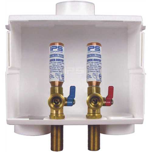 DU-All 1/2 in. PEX Dual-Drain Washing Machine Outlet Box with Hammer Arrestors