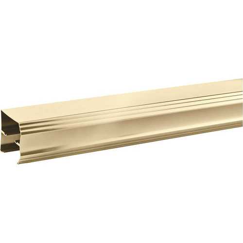 60 in. Semi-Frameless Traditional Sliding Bathtub Door Track Assembly Kit in Polished Brass