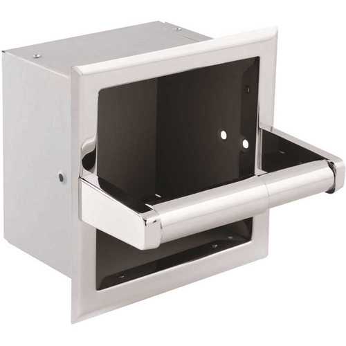 Franklin Brass 970 Recessed Extra-Roll Toilet Paper Holder in Bright Stainless