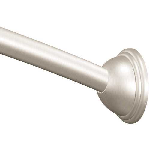 54 in. - 72 in. Adjustable Length Curved Shower Rod in Brushed Nickel