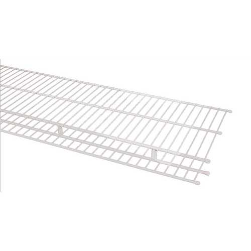 Wire Shelf, 100 lb, 1-Level, 16 in L, 144 in W, Steel, White - pack of 6