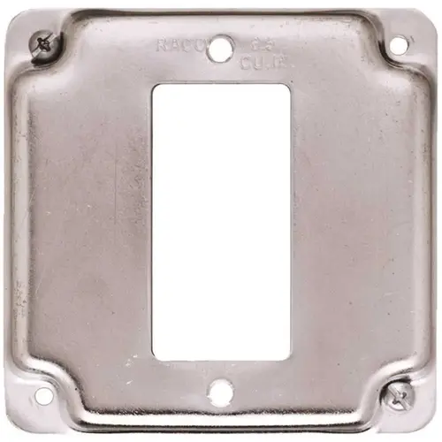 RACO 808C Exposed Work Cover, 4-3/16 in L, 4-3/16 in W, Square, Galvanized Steel, Gray