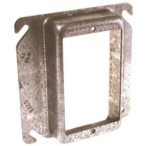 4 in. x 1/4 in. Raised 1-Device Square Cover Gray