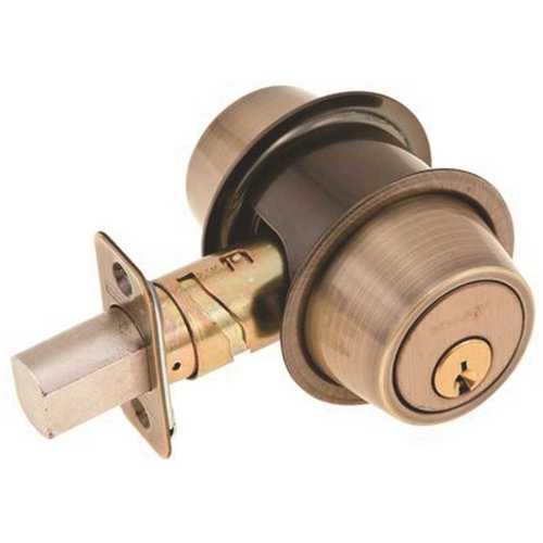 B560P Single Cylinder Deadbolt Antique Brass